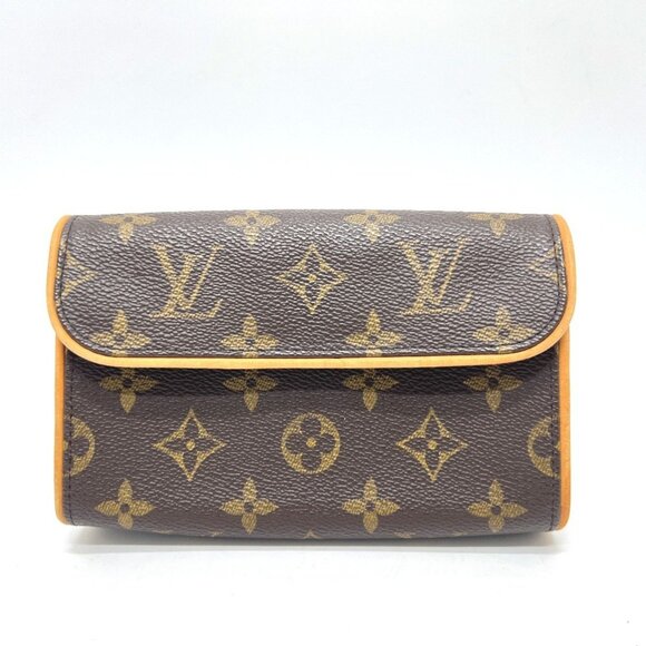 LOUIS VUITTON Authentic Brown Monogram Canvas Pochette Pouch